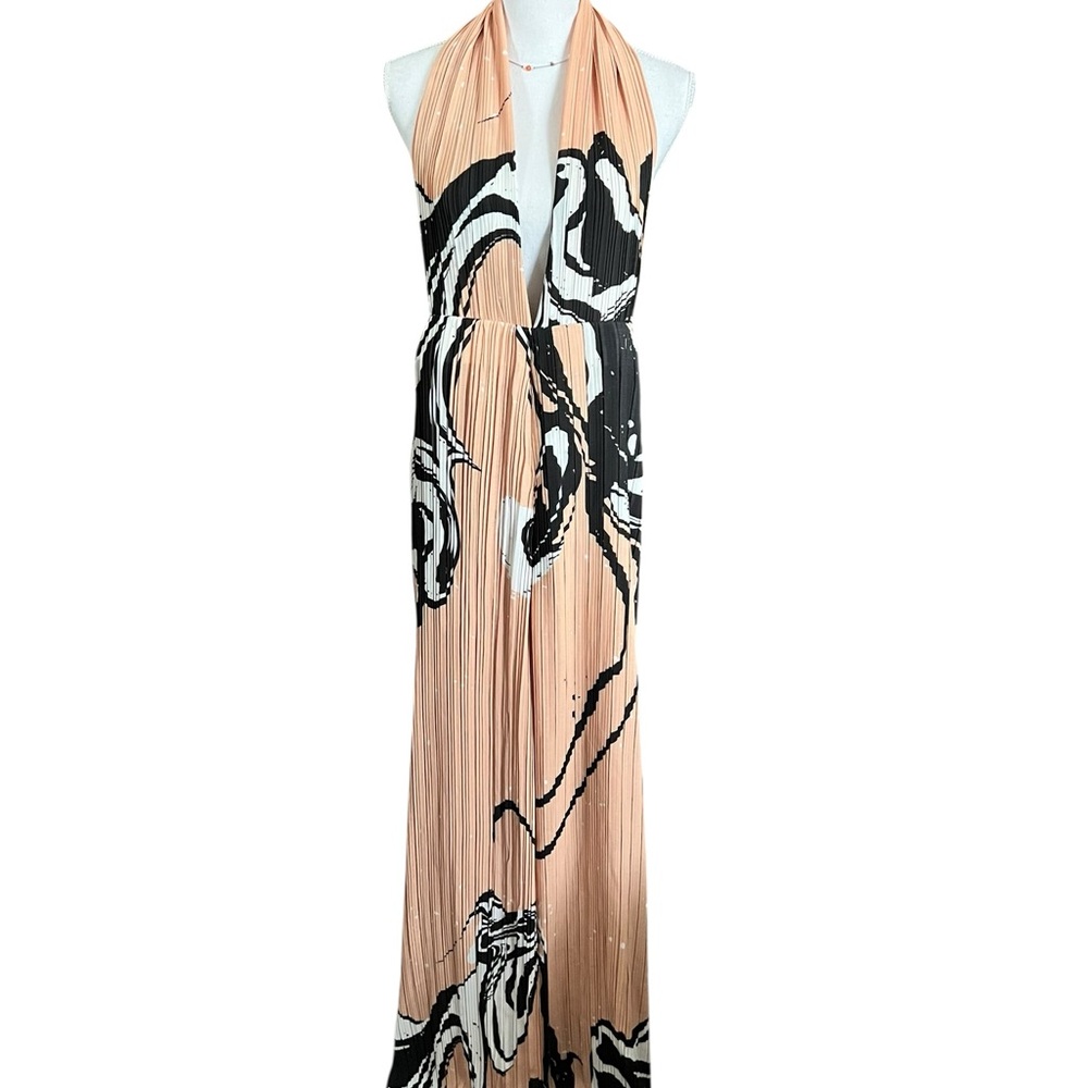 Solace London Black and Cream Jumpsuit